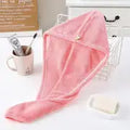 Coral Velvet Dry Hair Cap - Soft Absorbent Towel Cap