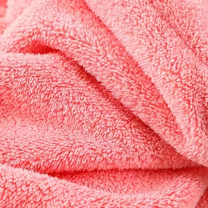 Coral Velvet Dry Hair Cap - Soft Absorbent Towel Cap