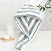Coral Fleece Microfiber Hair Drying Towel and Shower Cap
