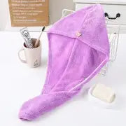 Coral Velvet Dry Hair Cap - Soft Absorbent Towel Cap