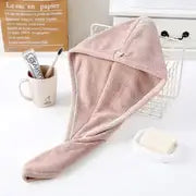 Coral Velvet Dry Hair Cap - Soft Absorbent Towel Cap