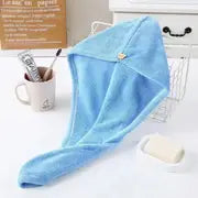 Coral Velvet Dry Hair Cap - Soft Absorbent Towel Cap